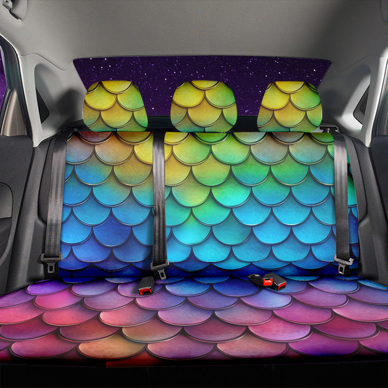 Mermaid Scale Car Back Seat Covers Decor Protectors