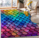 Mermaid Fish Scale Rectangular Area Rug