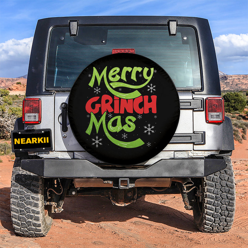 Merry Grinch Mas Car Spare Tire Covers Gift For Campers