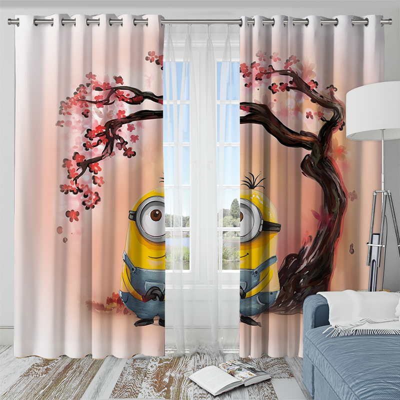 Minion Cherry Blossom Window Curtain