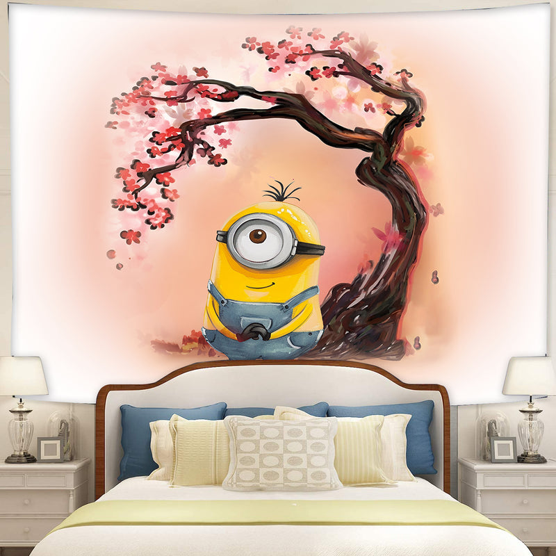Minion Cherry Blossom Tapestry Room Decor