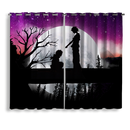 My Hero Academia Moon Night Background Window Curtain