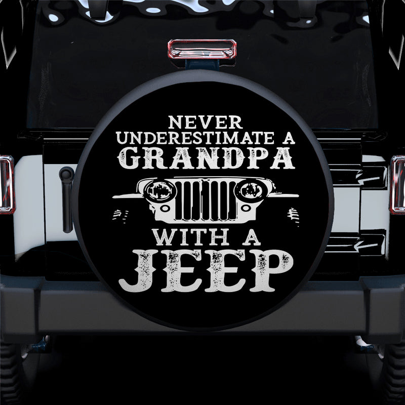 Never Underestimate A Grandpa With A Jeep Car Spare Tire Covers Gift For Campers