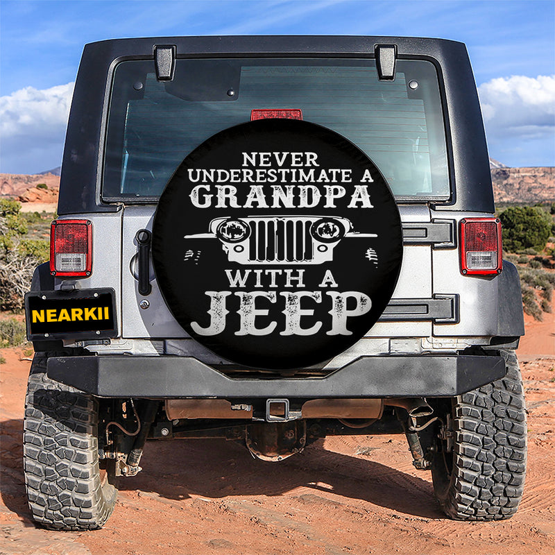 Never Underestimate A Grandpa With A Jeep Car Spare Tire Covers Gift For Campers