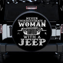 Never Underestimate A Woman With A Jeep Car Spare Tire Cover