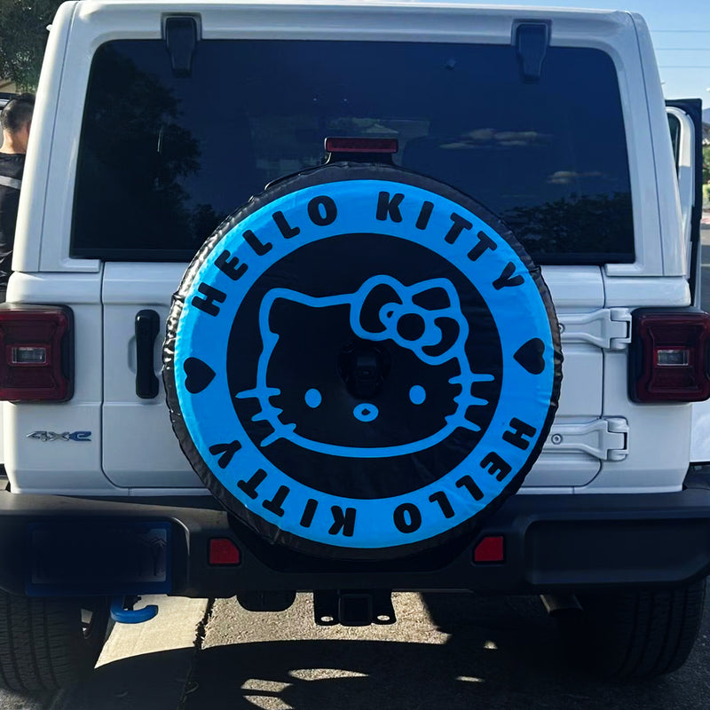 Hello Kitty Blue Jeep Car Spare Tire Covers Gift For Campers