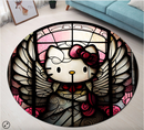 Hello Kitty Stained Glass Round Rug