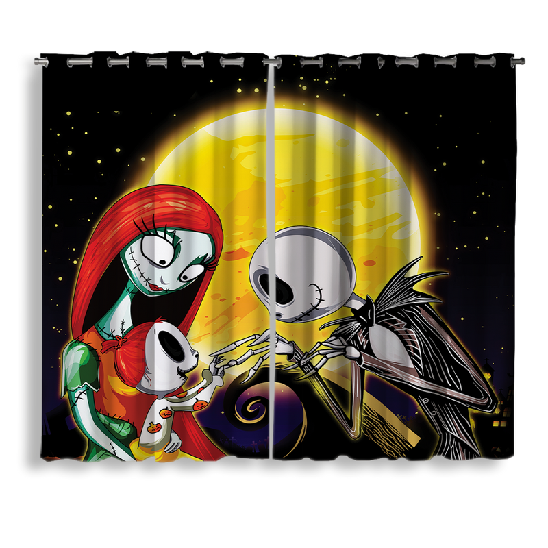 Nightmare Before Christmas Family Window Curtain