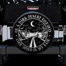 On A Dark Desert Highway B&W Car Spare Tire Cover