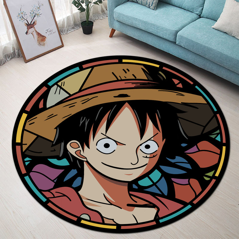 One Piece Stained Glass Round Carpet Rug Bedroom Livingroom Home Decor