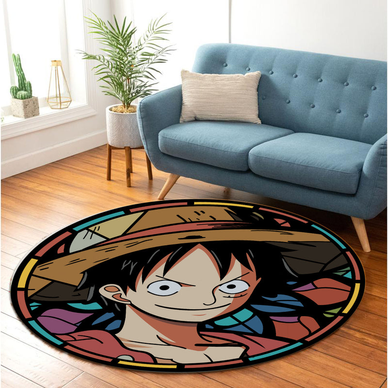 One Piece Stained Glass Round Carpet Rug Bedroom Livingroom Home Decor