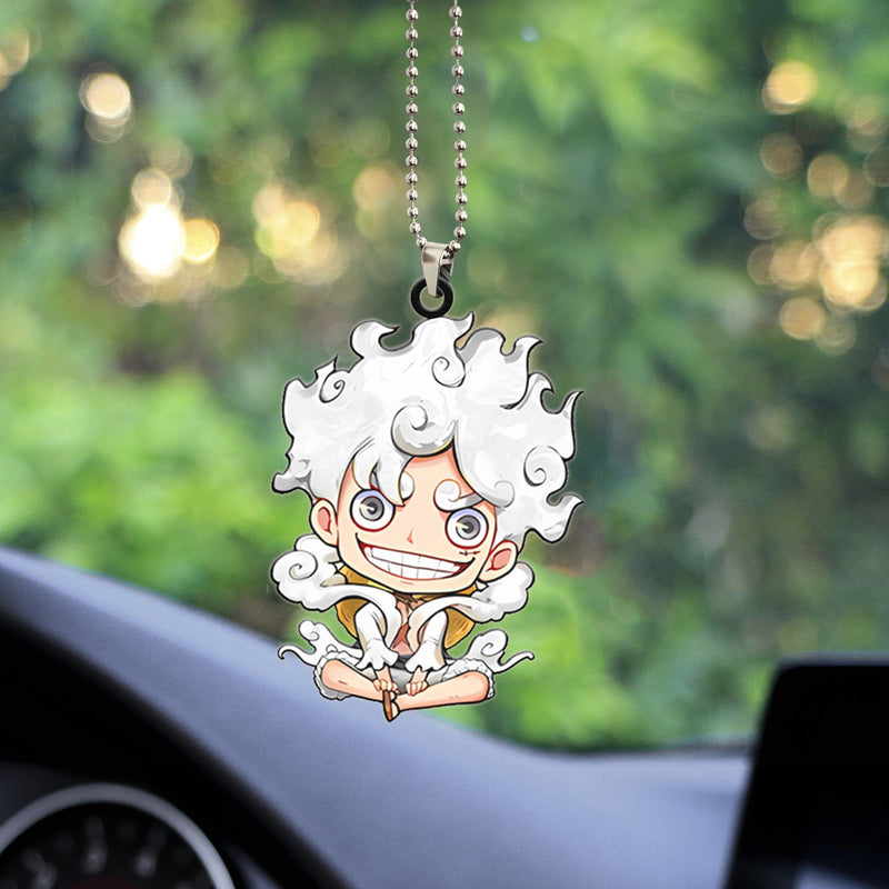 One Piece Anime Luffy Gear 5 Chibi Car Ornament Custom Car Accessories Decorations