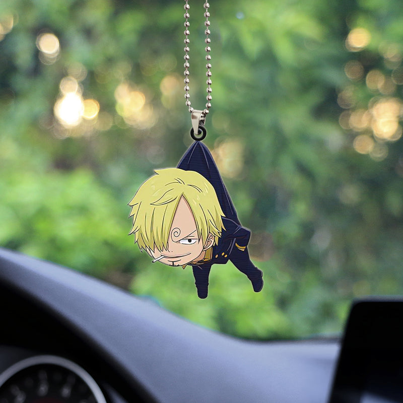 Anime One Piece Sanji Hanging Car Ornament Custom Car Accessories Decorations