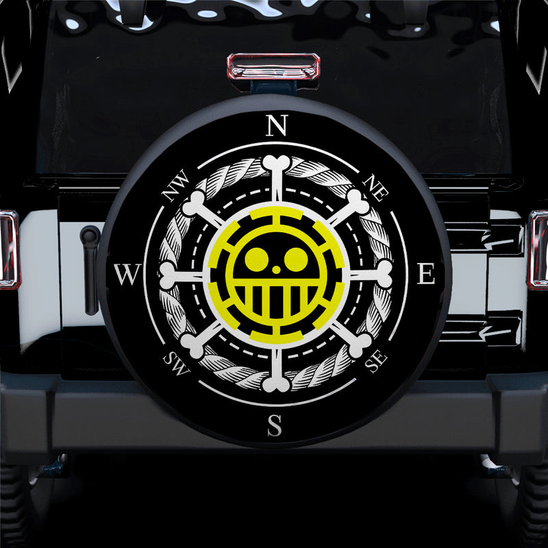 One Piece Anime Heart Pirates Trafalgar Law Logo Compass Car Spare Tire Covers Gift For Campers