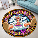 One Piece Luffy Gear 5 Stained Glass Round Rug