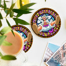 One Piece Luffy Gear 5 Stained Glass Drink Coasters