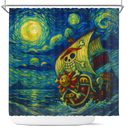 One Piece Ship Starry Night Shower Curtain