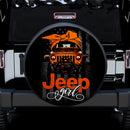 Orange Jeep Girl Car Spare Tire Cover