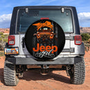 Orange Jeep Girl Car Spare Tire Cover
