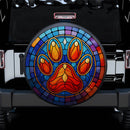 Paw Art Stained Glass Car Spare Tire Cover