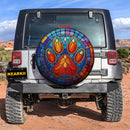 Paw Art Stained Glass Car Spare Tire Cover