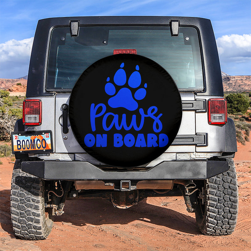 Paw On Board Blue Car Spare Tire Covers Gift For Campers