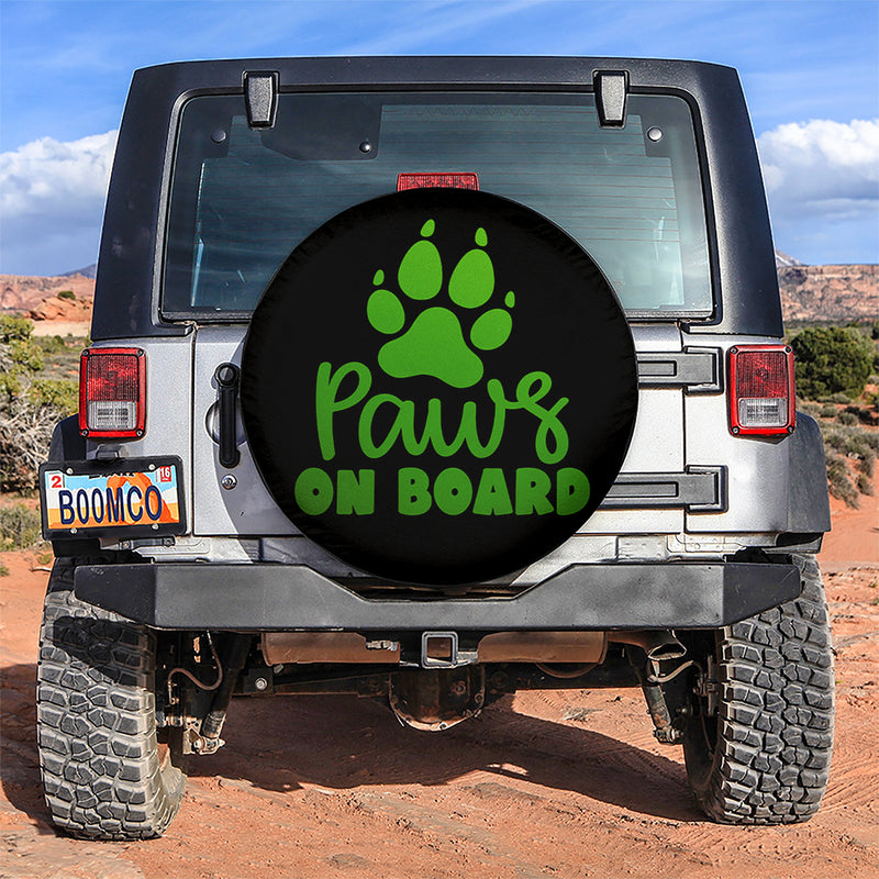 Paw On Board Green Car Spare Tire Covers Gift For Campers