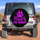 Paw On Board Pink Car Spare Tire Cover