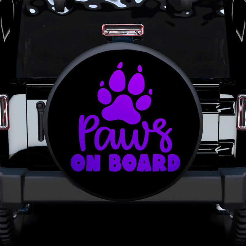 Paw On Board Purple Car Spare Tire Covers Gift For Campers