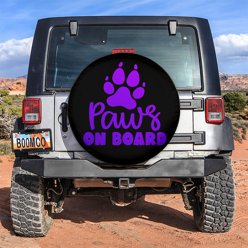 Paw On Board Purple Car Spare Tire Covers Gift For Campers