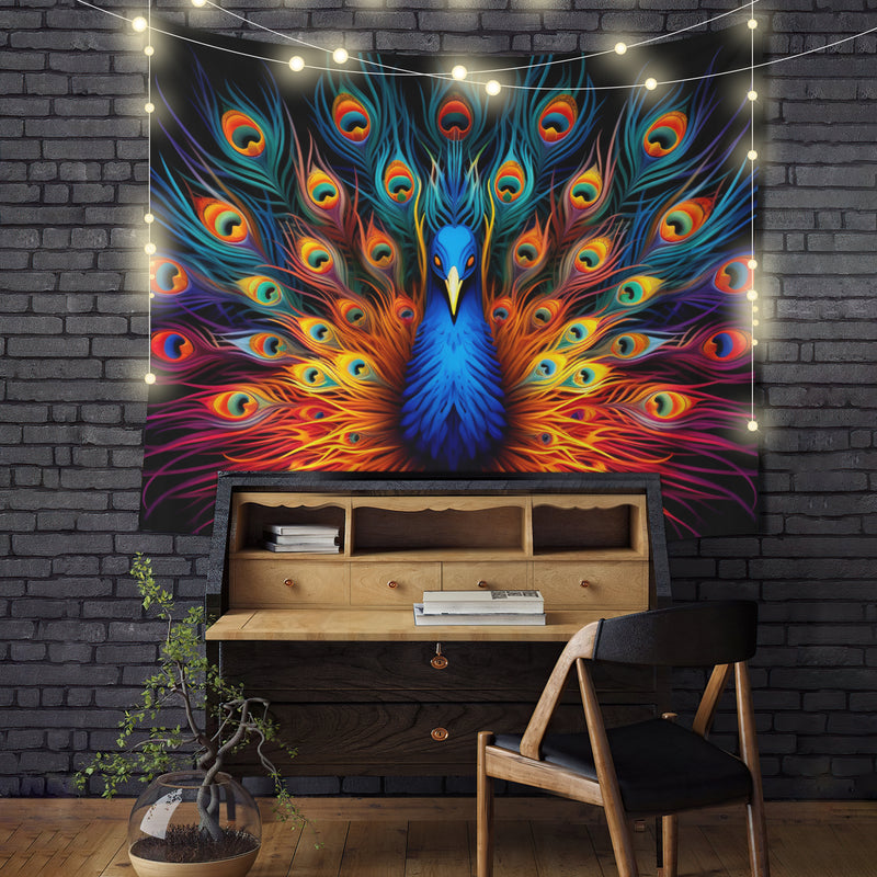 Peacock Tapestry Room Decor