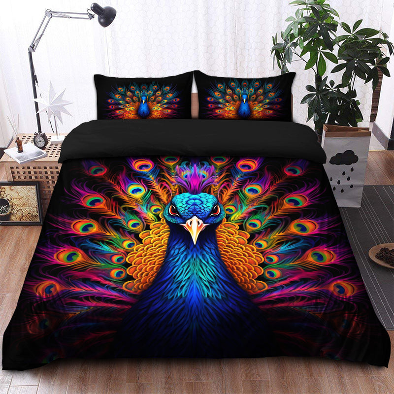 Peacock Bedding Set Duvet Cover And 2 Pillowcases