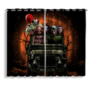 Pennywise And Friends Halloween Moonlight Window Curtain