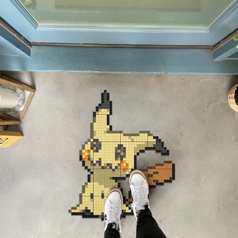 Mimikyu Pokemon Pixel Custom Shape Rubber Doormat Home Decor