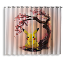 Pikachu Cherry Blossom Window Curtain