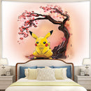Pikachu Cherry Blossom Tapestry Room Decor