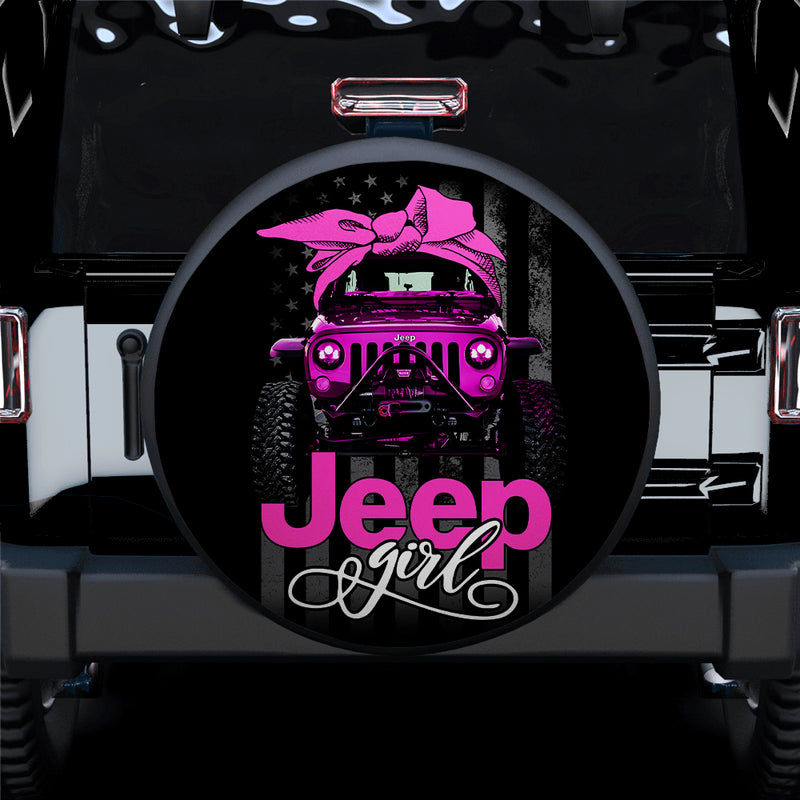 Pink Jeep Girl Car Spare Tire Covers Gift For Campers