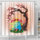 Venusaur Cherry Blossom Japan Shower Curtain