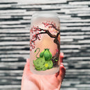 Bulbasaur Sleep Cherry Blossom Japan Style Glass Can