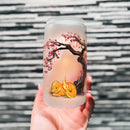 Fire Charmander Sleep Cherry Blossom Japan Style Glass Can