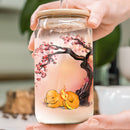 Fire Charmander Sleep Cherry Blossom Japan Style Glass Can