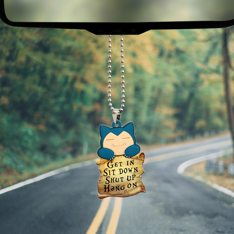 Pokemon Snorlax Get In Sit Down Shut Up Hang On Car Ornament Custom Car Accessories Decorations
