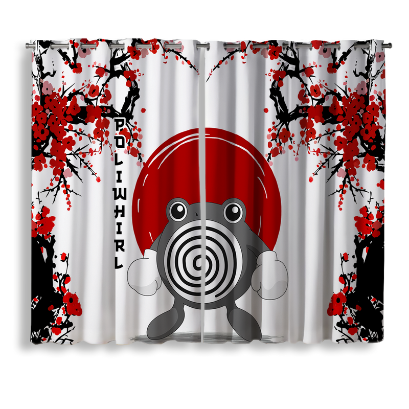 Poliwhirl Japan Style Window Curtain