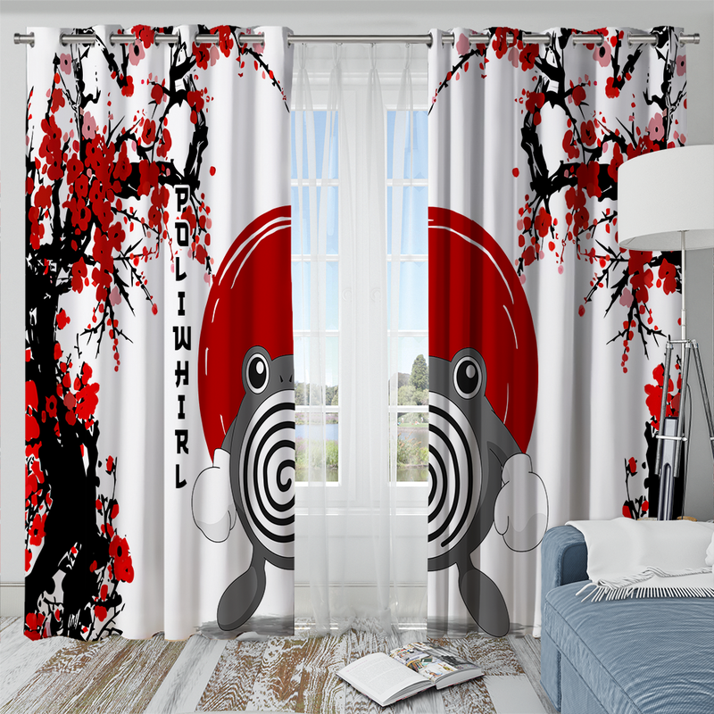 Poliwhirl Japan Style Window Curtain