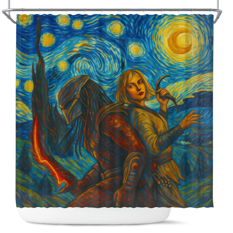 Predator Badlands Dek And Thia Starry Night Shower Curtain