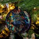 Wolf Stained Glass Mica Ornament Perfect Gift For Holiday