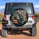 Boxer Dog American Flag Car Spare Tire Cover