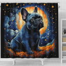 Pug Dog Starry Night Shower Curtain