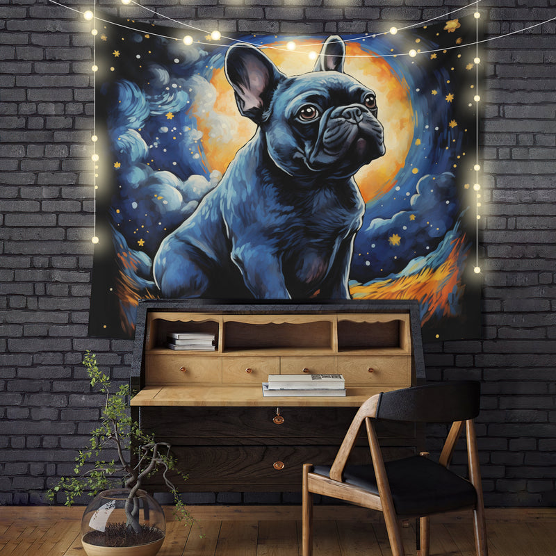 Pug Starry Night Tapestry Room Decor