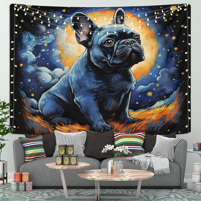 Pug Starry Night Tapestry Room Decor